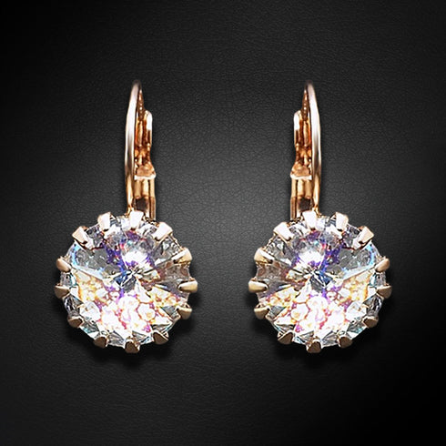 Auskarai "Vintāžš VI (Balta patina)" su Swarovski™ kristalais